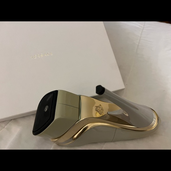 Versace Color Block Open Toe Patent Wedge Platform Women’s Heels - Picture 8 of 12